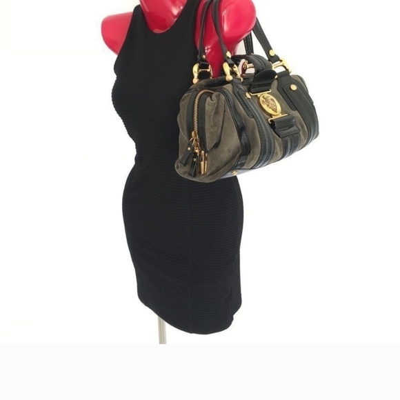 EUC GUCCI Suede Aviatrix Boston Satchel Handbag - Picture 2 of 8